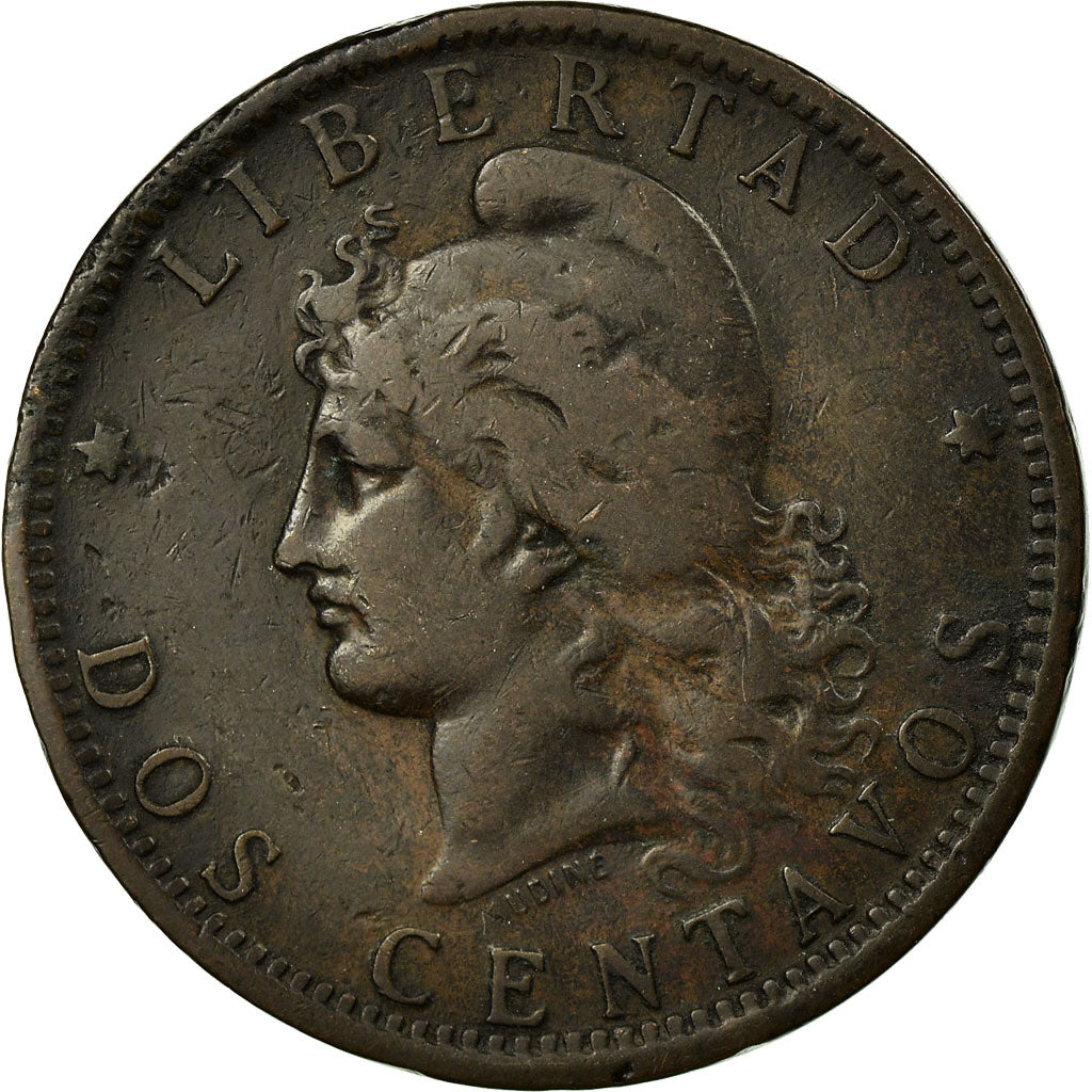 Moneta, Argentina, 2 Centavos, 1884, BB, Bronzo, KM:33