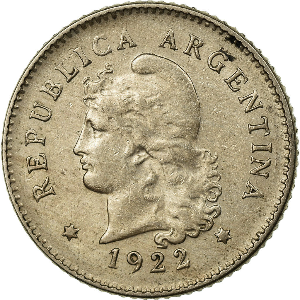 Coin, Argentina, 10 Centavos, 1922, VF(30-35), Copper-nickel, KM:35