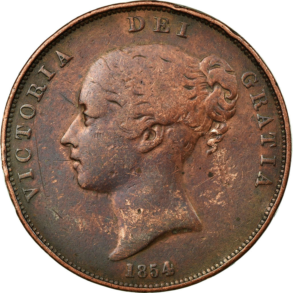 Coin, Great Britain, Victoria, Penny, 1854, VF(30-35), Copper, KM:739