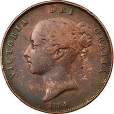 Coin, Great Britain, Victoria, Penny, 1854, VF(30-35), Copper, KM:739