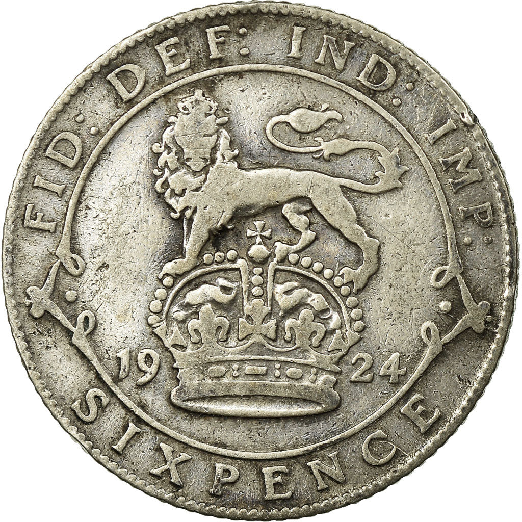Coin, Great Britain, George V, 6 Pence, 1924, EF(40-45), Silver, KM:815a.1