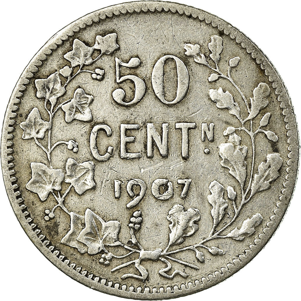 Moneta, Belgio, 50 Centimes, 1907, MB+, Argento, KM:61.1