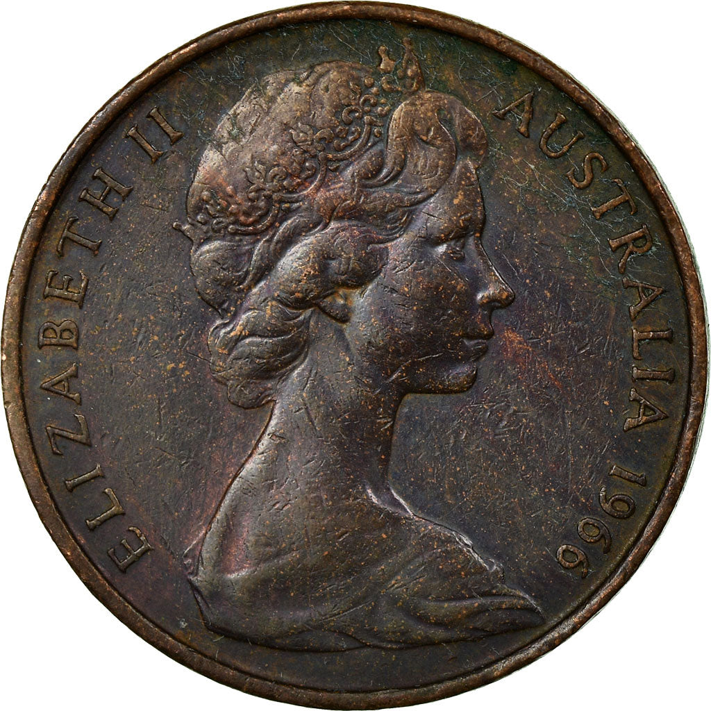 Munten, Australië, Elizabeth II, 2 Cents, 1966, Melbourne, FR+, Bronze, KM:63