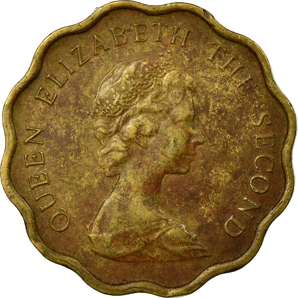 Moneda, Hong Kong, Elizabeth II, 20 Cents, 1976, MBC, Níquel - latón, KM:36