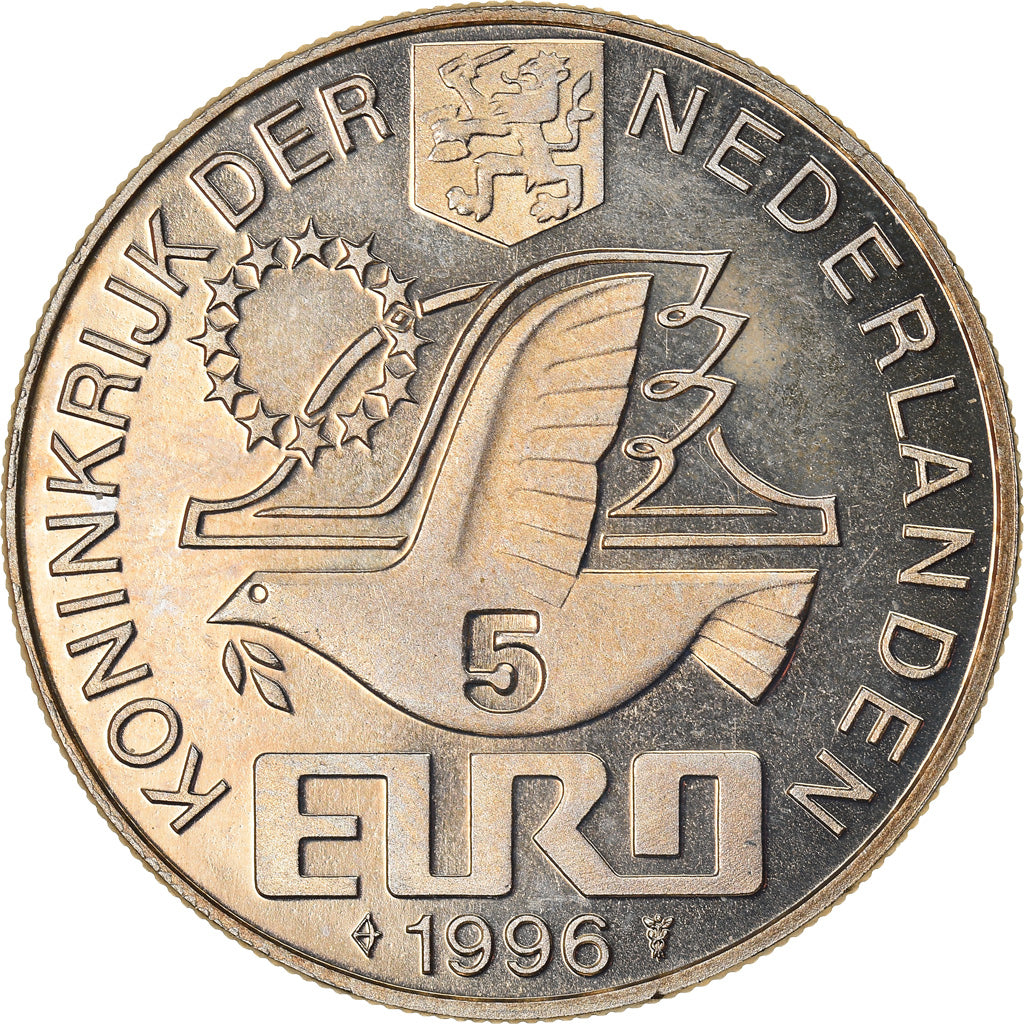 Netherlands, 5 Euro, 1996, Utrecht, MS(63), Copper-nickel, KM:126