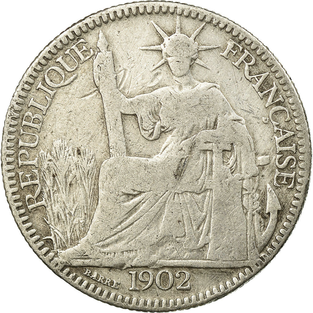 Coin, FRENCH INDO-CHINA, 10 Cents, 1902, Paris, EF(40-45), Silver, KM:9