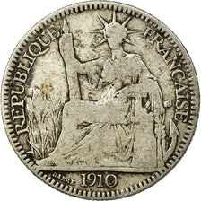 Monnaie, FRENCH INDO-CHINA, 10 Cents, 1910, Paris, TB+, Argent, KM:9
