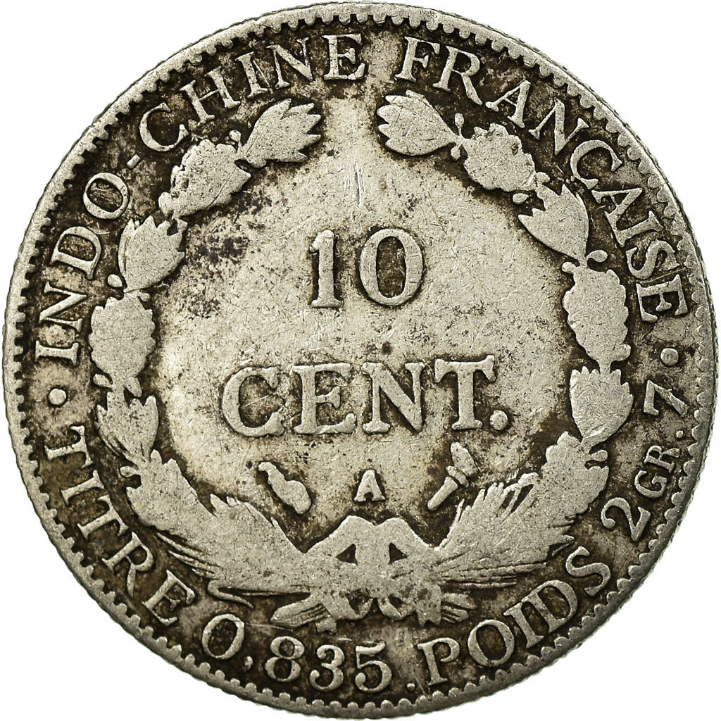 Monnaie, FRENCH INDO-CHINA, 10 Cents, 1910, Paris, TB+, Argent, KM:9