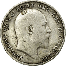 Coin, Great Britain, Edward VII, 3 Pence, 1908, VF(30-35), Silver, KM:797.2