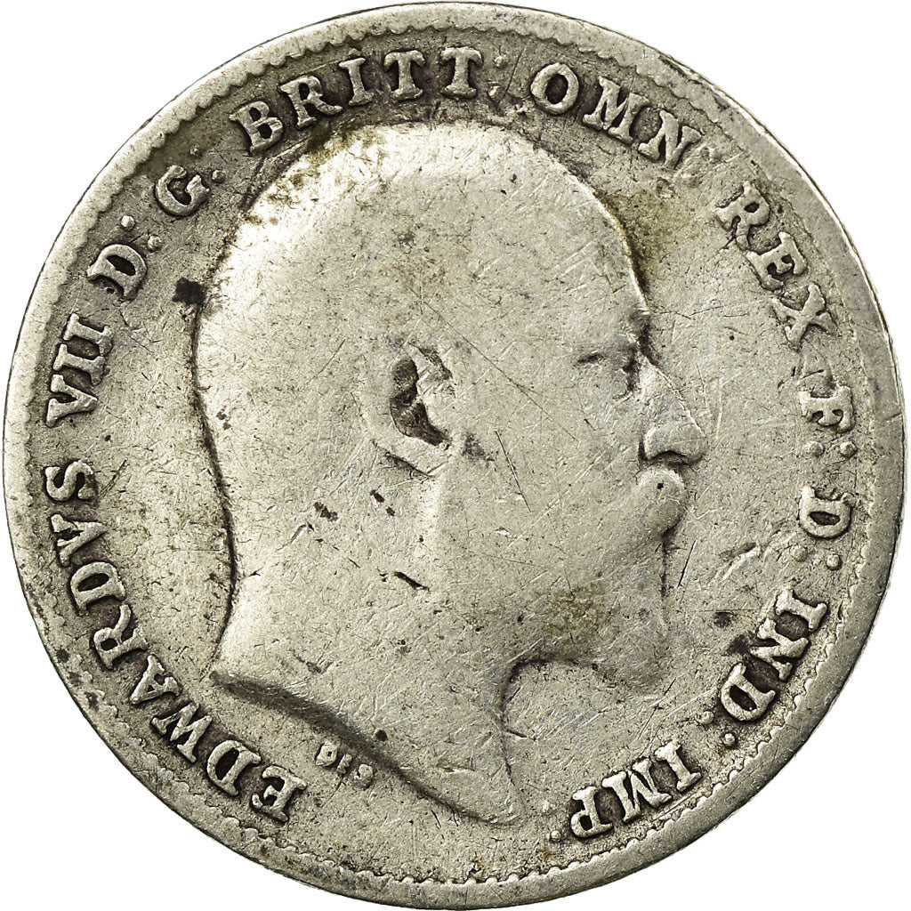 Coin, Great Britain, Edward VII, 3 Pence, 1902, VF(30-35), Silver, KM:797.1