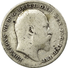 Coin, Great Britain, Edward VII, 3 Pence, 1902, VF(30-35), Silver, KM:797.1