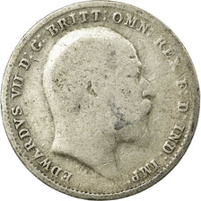 Coin, Great Britain, Edward VII, 3 Pence, 1907, VF(30-35), Silver, KM:797.2
