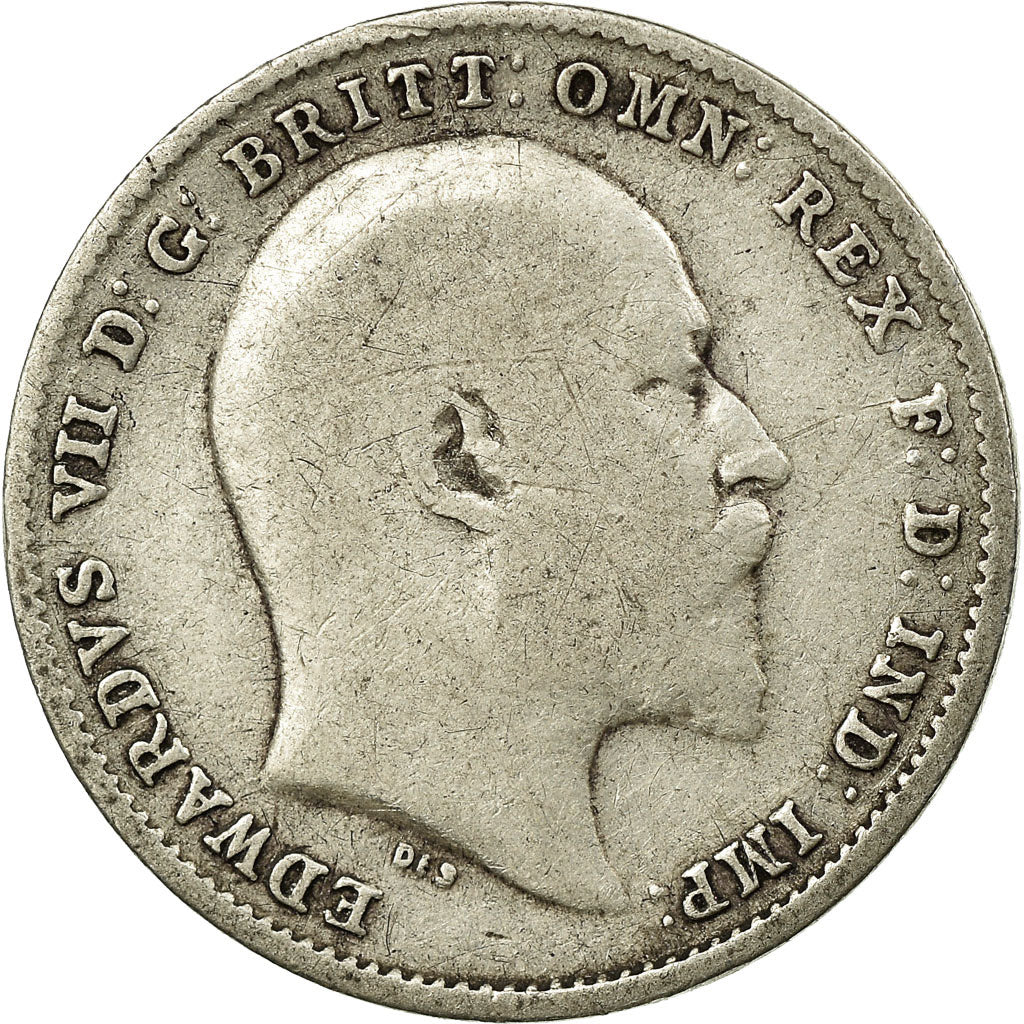 Coin, Great Britain, Edward VII, 3 Pence, 1910, EF(40-45), Silver, KM:797.2