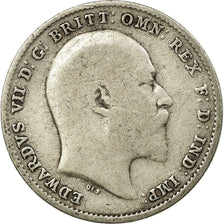 Coin, Great Britain, Edward VII, 3 Pence, 1910, EF(40-45), Silver, KM:797.2