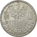 Coin, Austria, 10 Groschen, 1966, Vienna, VF(30-35), Aluminum, KM:2878