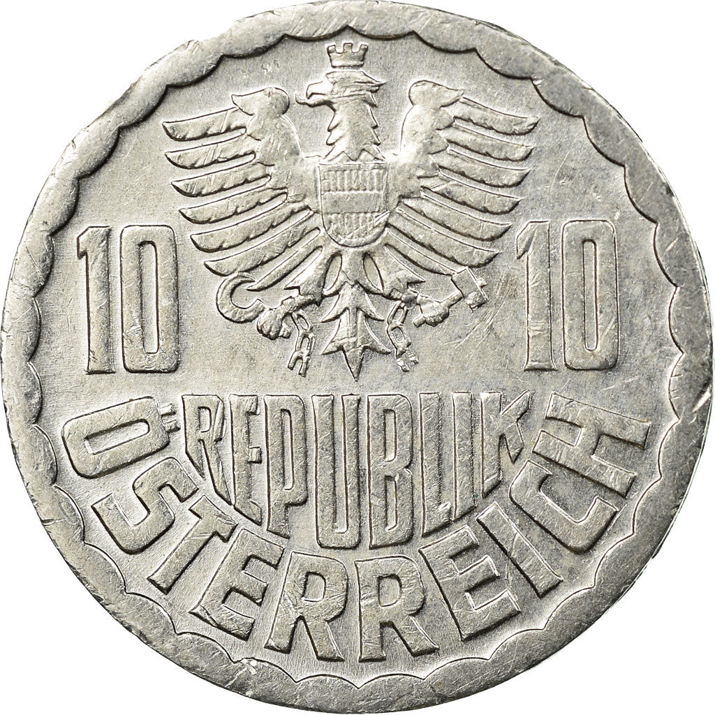 Coin, Austria, 10 Groschen, 1980, Vienna, VF(30-35), Aluminum, KM:2878