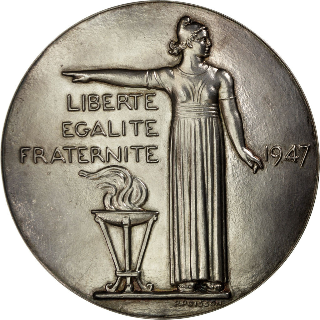 France, Medal, Art Déco, Vincent Auriol, Président de la République, Poisson