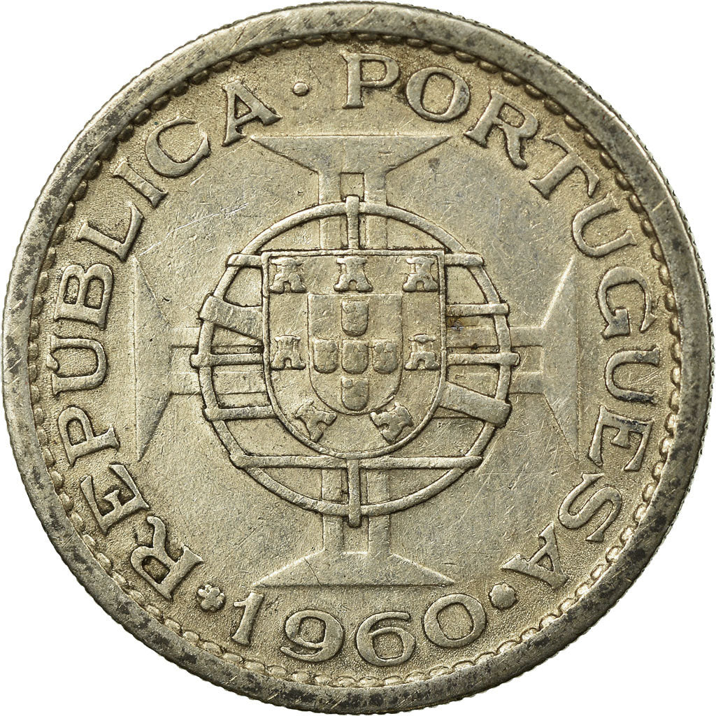 Coin, Mozambique, 5 Escudos, 1960, EF(40-45), Silver, KM:84