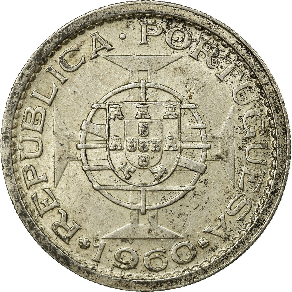 Coin, Mozambique, 5 Escudos, 1960, VF(30-35), Silver, KM:84