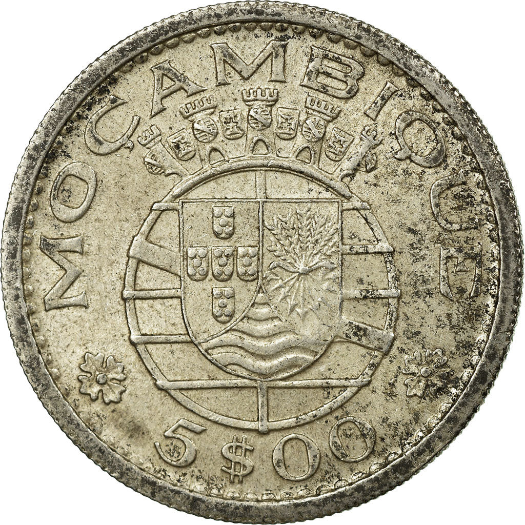 Coin, Mozambique, 5 Escudos, 1960, VF(30-35), Silver, KM:84