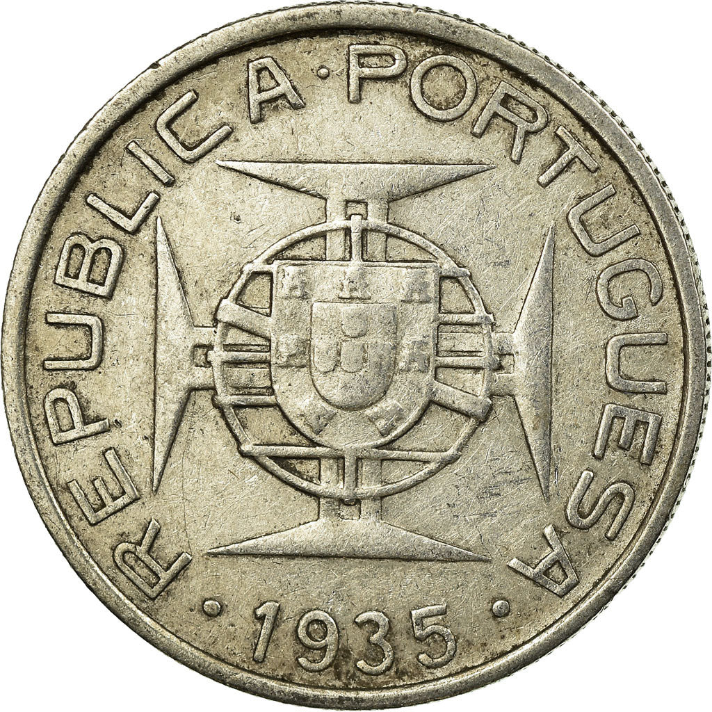 Moneta, Mozambico, 5 Escudos, 1935, MB+, Argento, KM:62