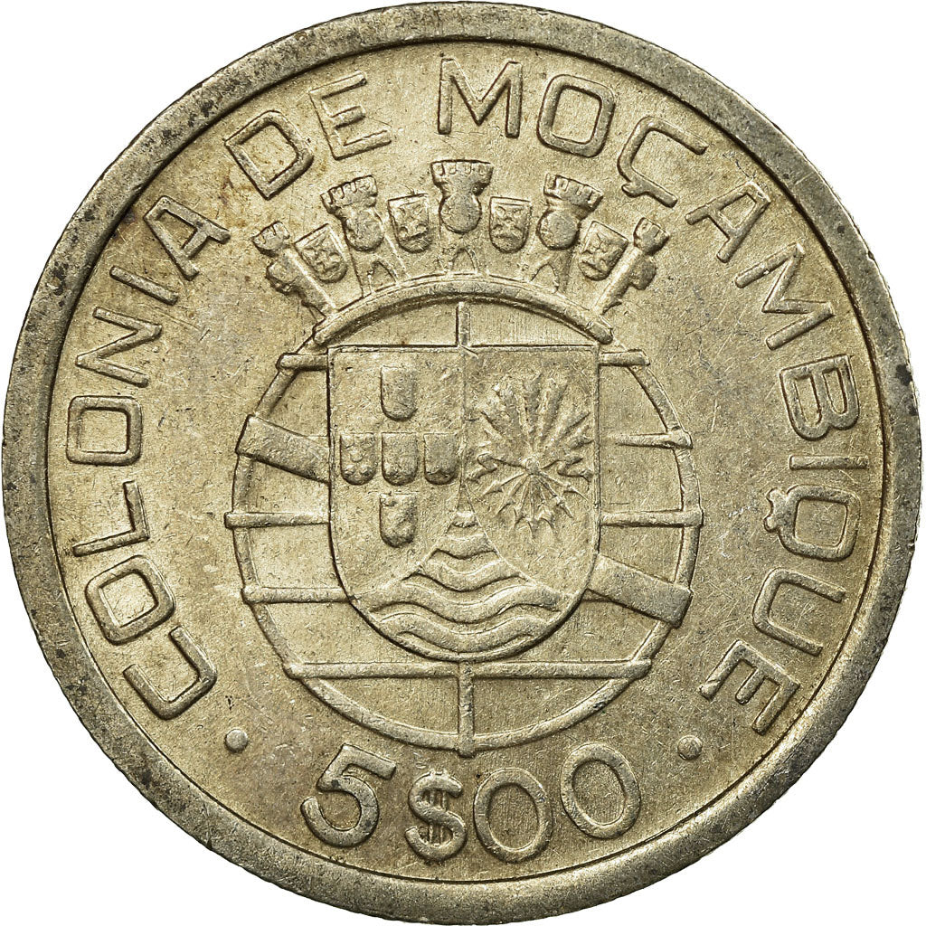 Münze, Mosambik, 5 Escudos, 1949, SS, Silber, KM:69