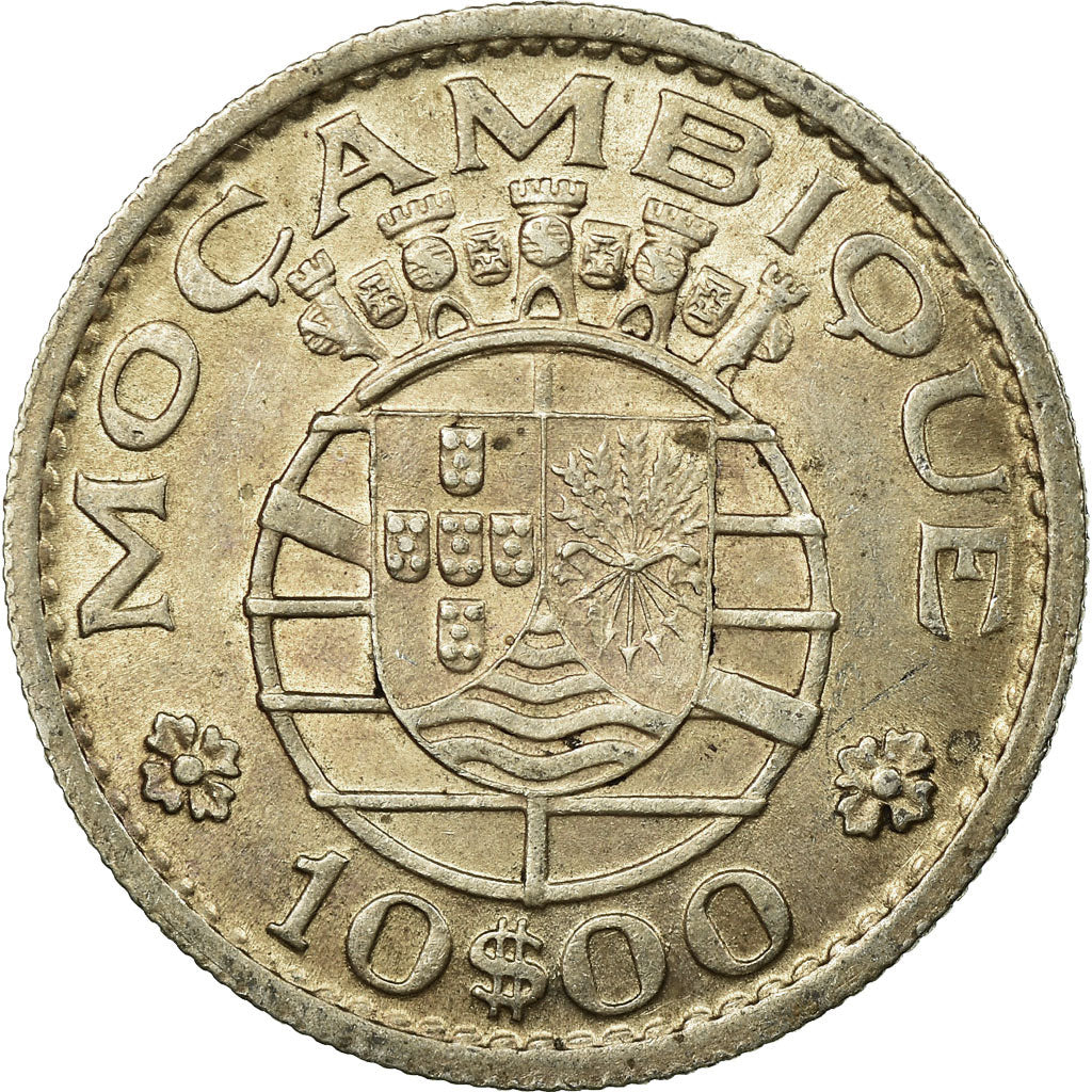 Moneta, Mozambico, 10 Escudos, 1952, MB+, Argento, KM:79