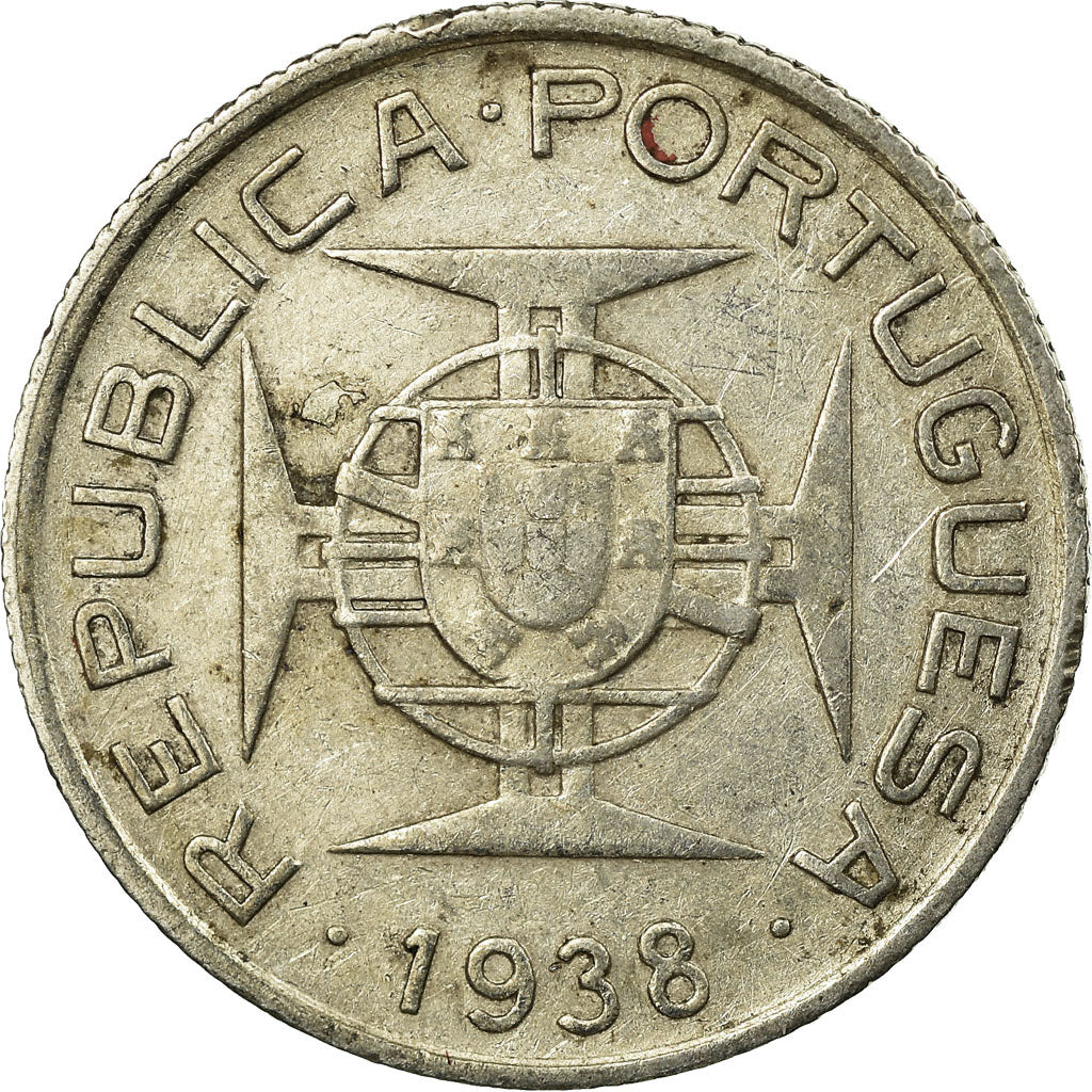 Coin, Mozambique, 2-1/2 Escudos, 1938, VF(30-35), Silver, KM:68