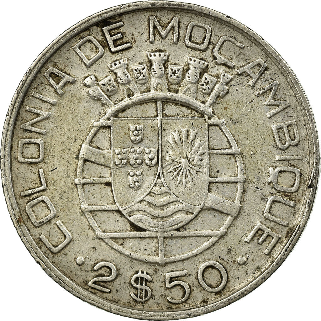 Moneta, Mozambico, 2-1/2 Escudos, 1938, BB, Argento, KM:68