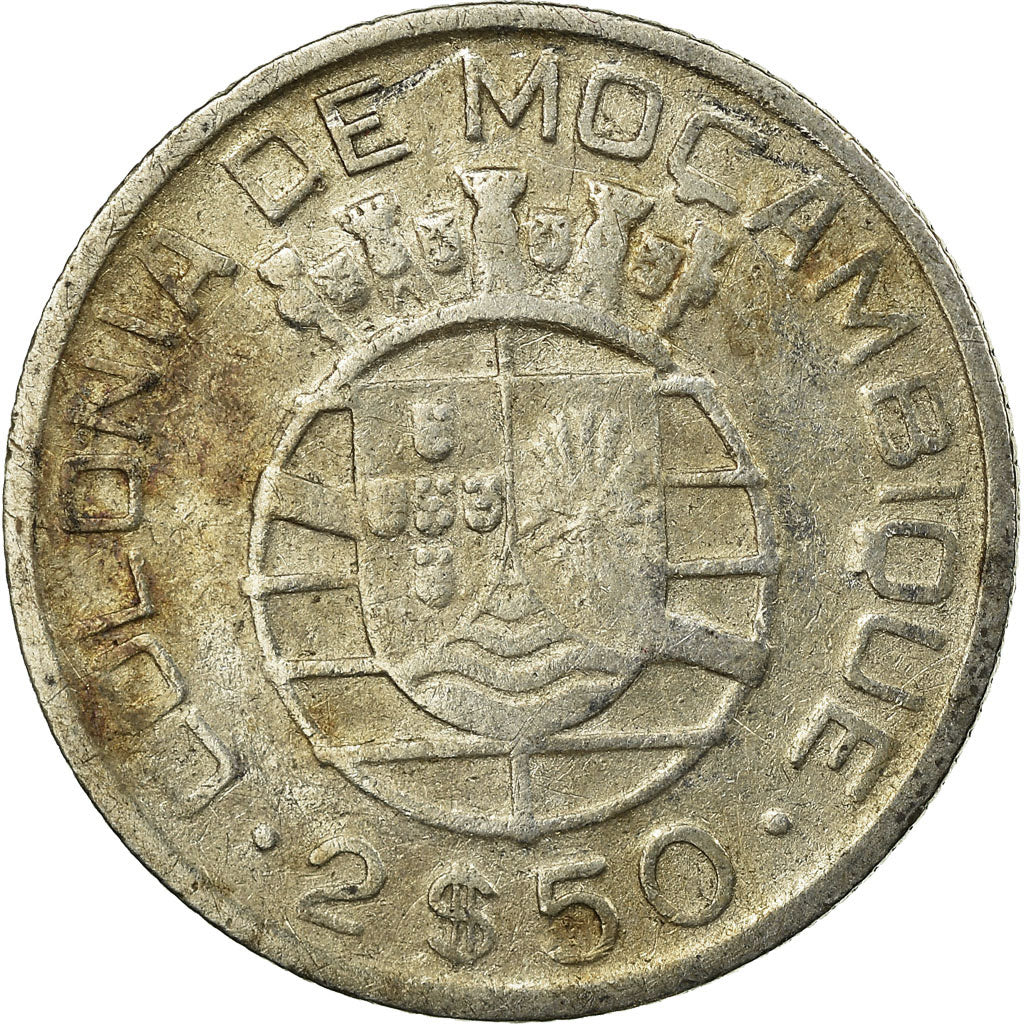 Coin, Mozambique, 2-1/2 Escudos, 1951, VF(30-35), Silver, KM:68