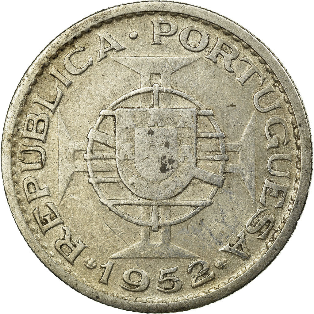 Moneta, Angola, 10 Escudos, 1952, BB, Argento, KM:73