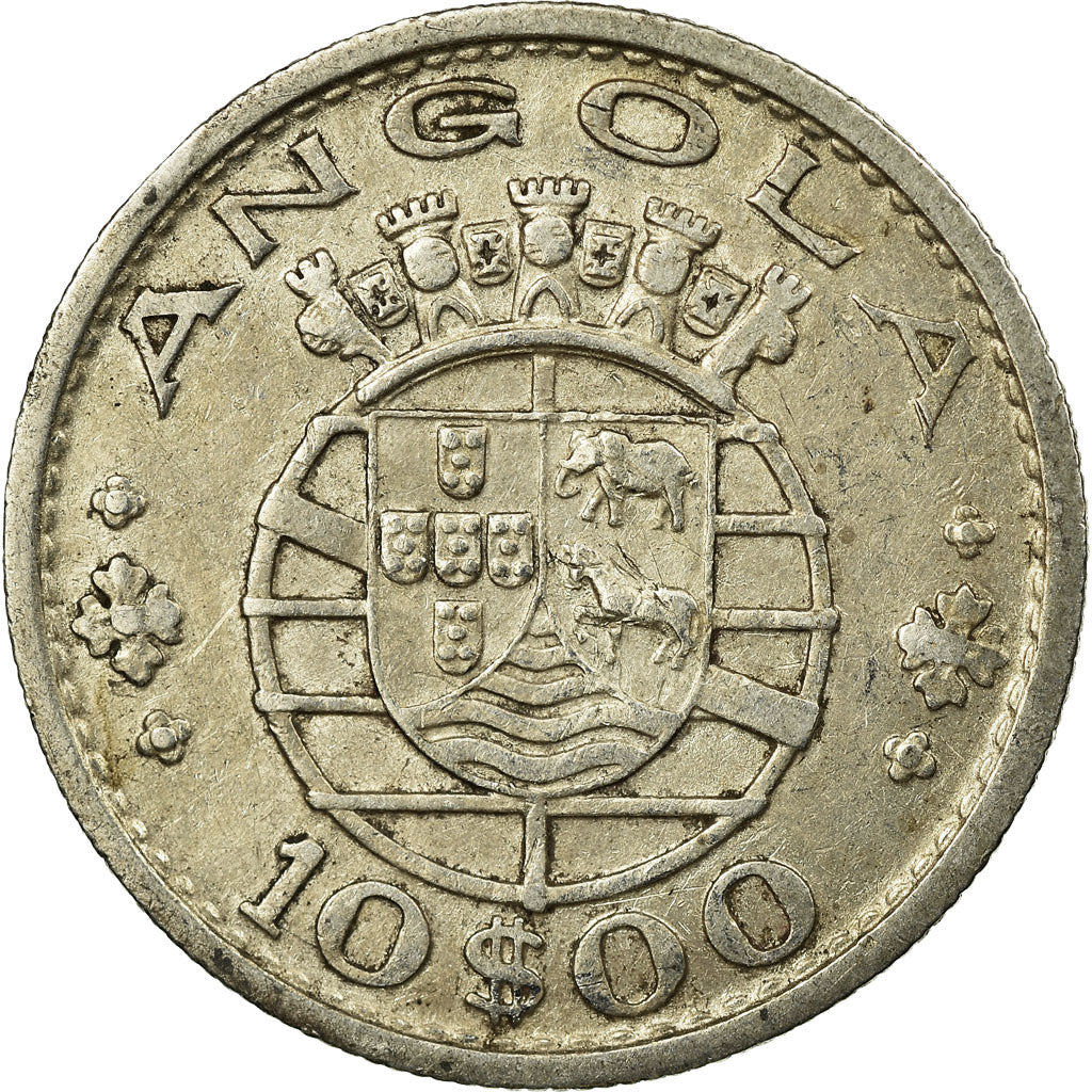 Moneta, Angola, 10 Escudos, 1952, BB, Argento, KM:73