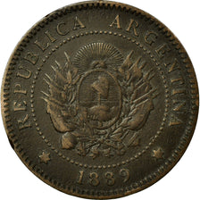 Moneta, Argentina, Centavo, 1889, MB+, Bronzo, KM:32