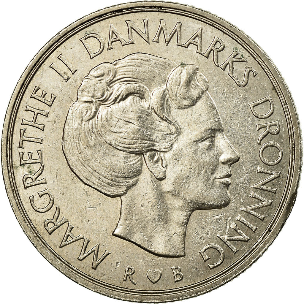 Münze, Dänemark, Margrethe II, Krone, 1986, Copenhagen, SS, Copper-nickel