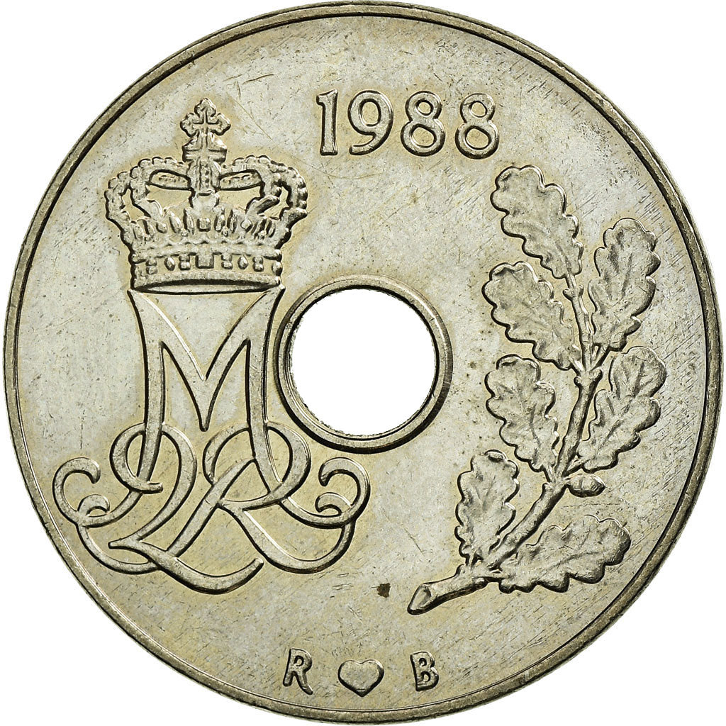 Coin, Denmark, Margrethe II, 25 Öre, 1988, Copenhagen, EF(40-45)
