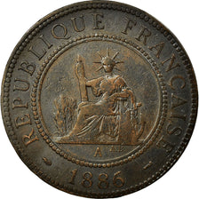 Moneta, INDOCINA FRANCESE, Cent, 1886, Paris, BB, Bronzo, KM:1