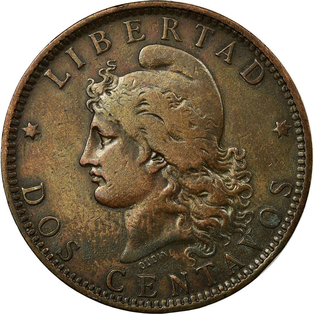 Coin, Argentina, 2 Centavos, 1890, EF(40-45), Bronze, KM:33
