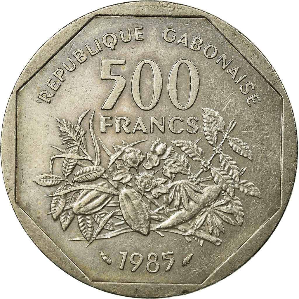 Coin, Gabon, 500 Francs, 1985, Paris, EF(40-45), Copper-nickel, KM:14