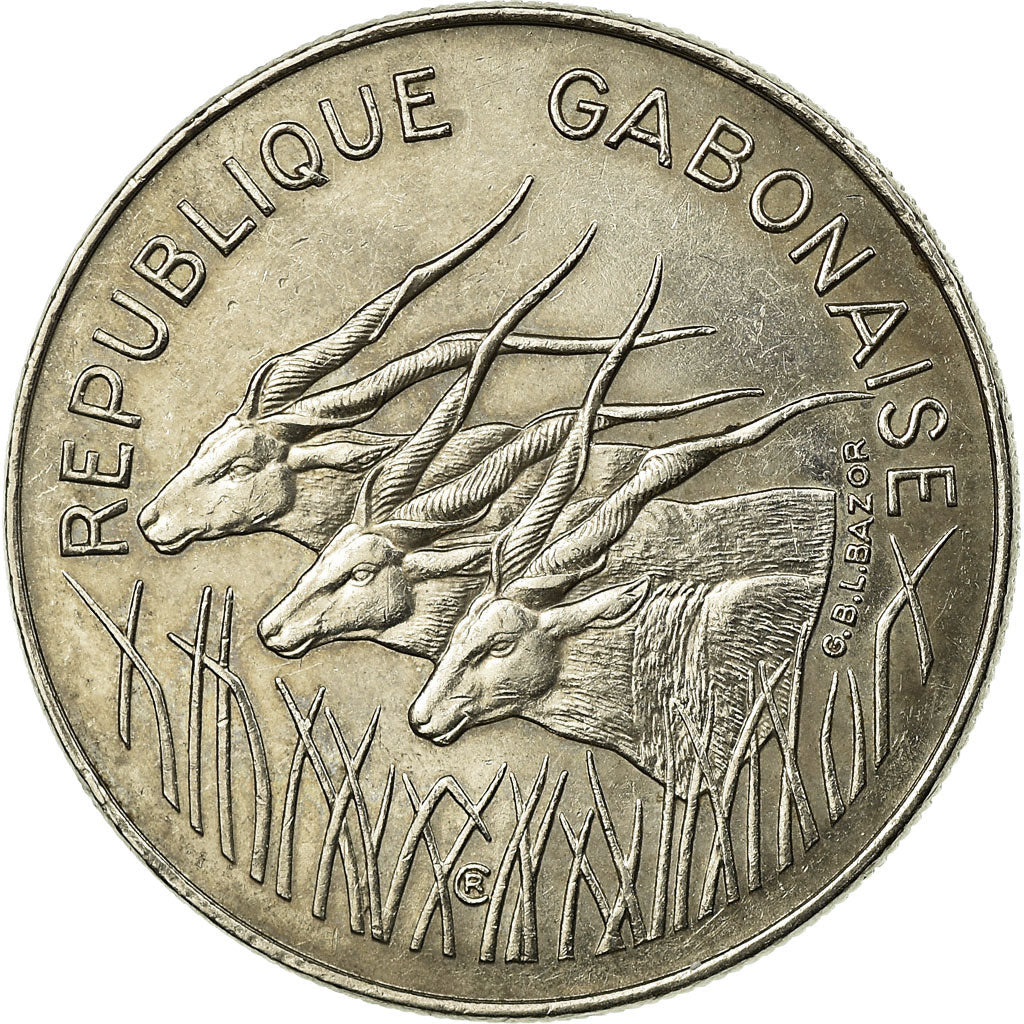 Coin, Gabon, 100 Francs, 1984, Paris, EF(40-45), Nickel, KM:13