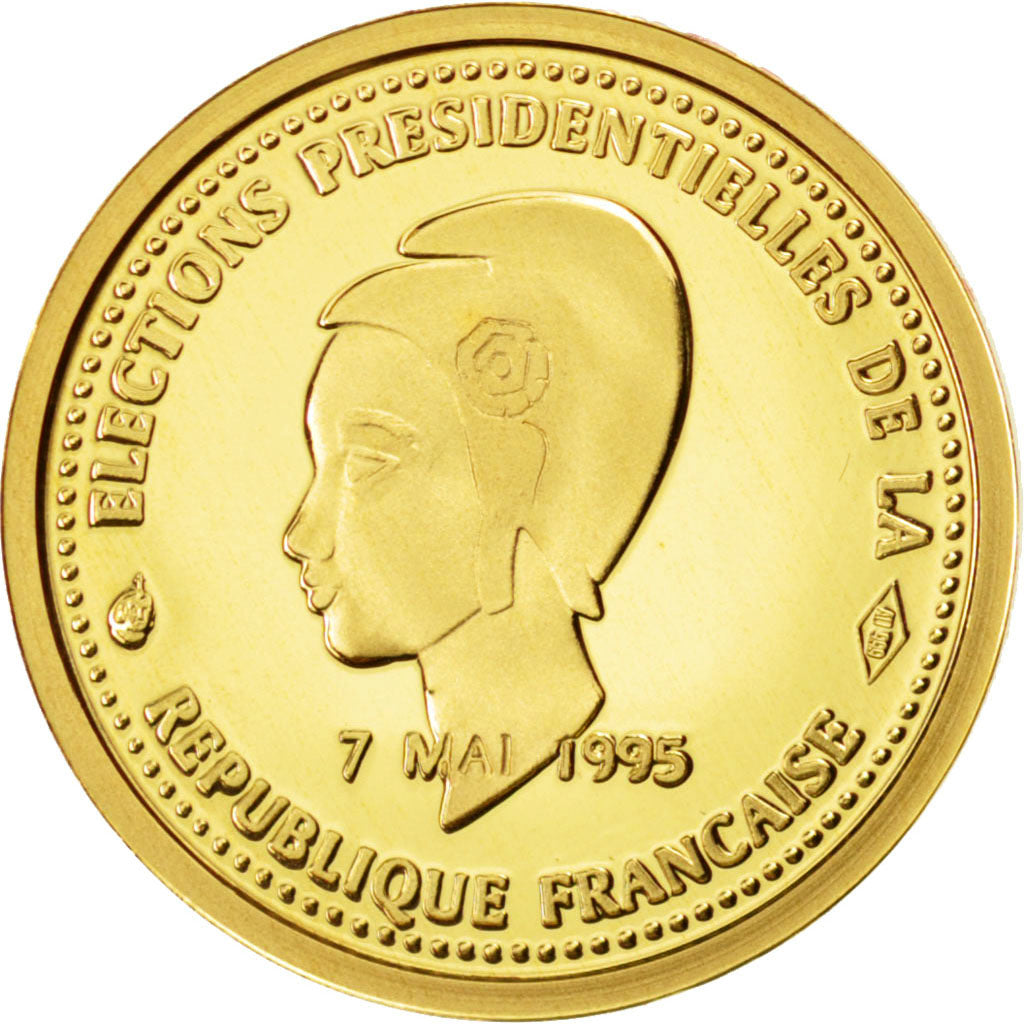 France, Médaille, Jacques Chirac, Elections Présidentielles, 1995, FDC, Or