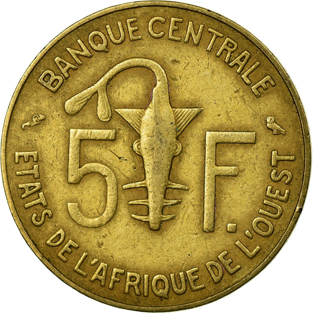 Moeda, Estados da África Ocidental, 5 Francs, 1970, Paris, EF(40-45)