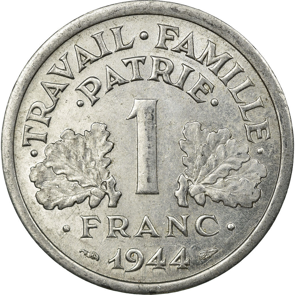 Coin, France, Bazor, Franc, 1944, Castelsarrasin, EF(40-45), Aluminum, KM:902.3