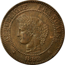 Coin, France, Cérès, 2 Centimes, 1892, Paris, VF(30-35), Bronze, KM:827.1