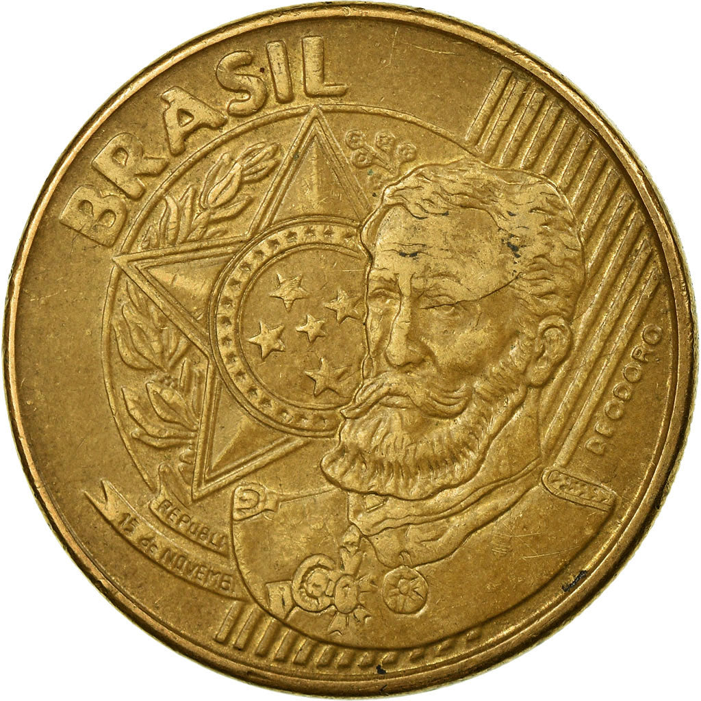 Coin, Brazil, 25 Centavos, 2007, EF(40-45), Bronze Plated Steel, KM:650