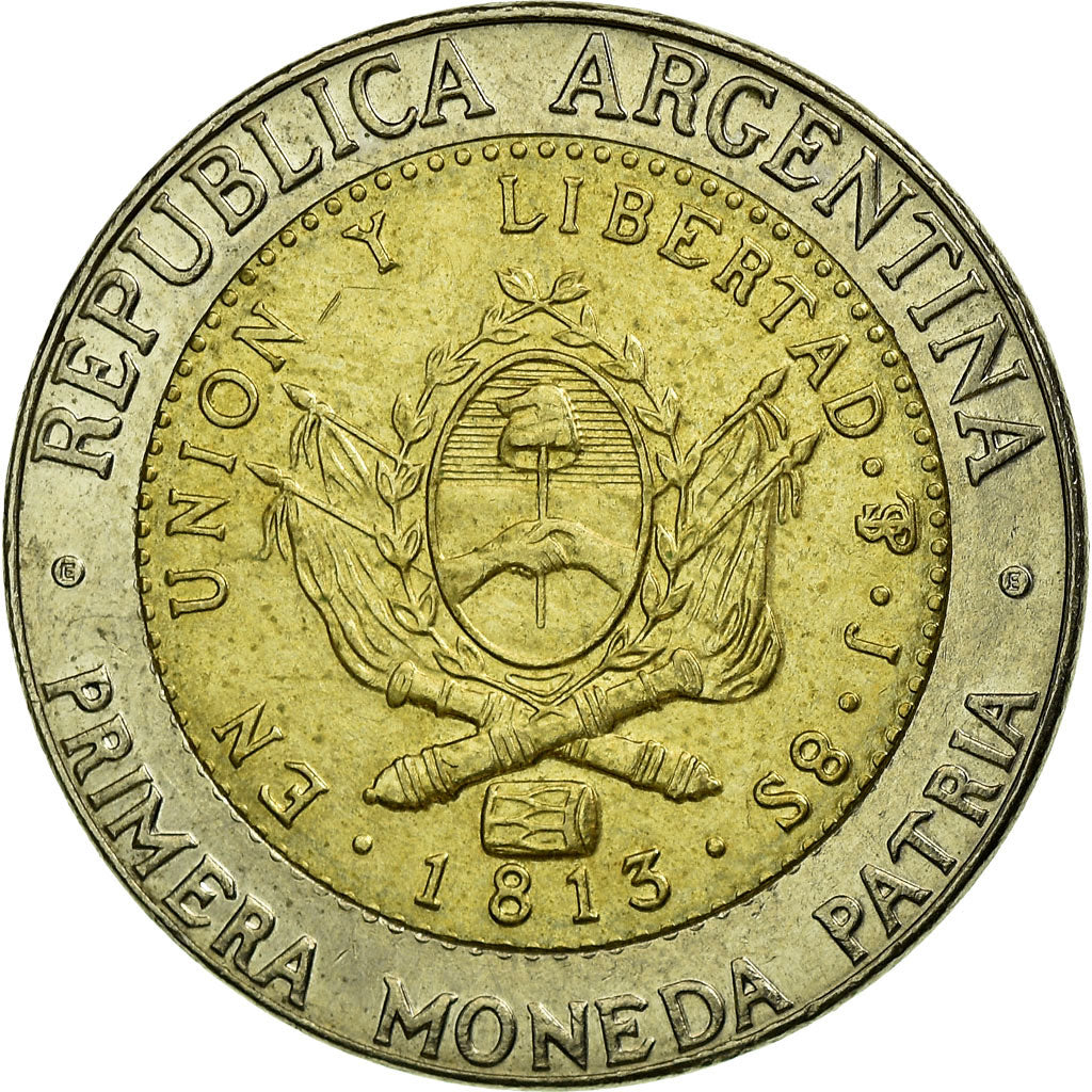 Coin, Argentina, Peso, 2010, EF(40-45), Bi-Metallic, KM:112.1