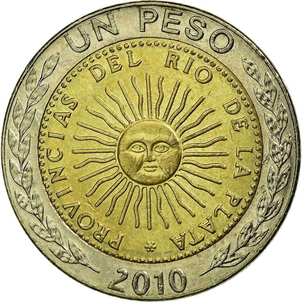 Coin, Argentina, Peso, 2010, EF(40-45), Bi-Metallic, KM:112.1