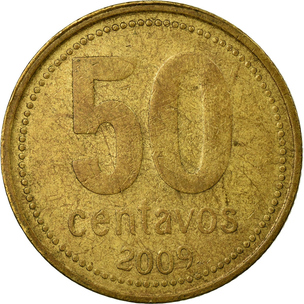 Coin, Argentina, 50 Centavos, 2009, Buenos Aires, VF(30-35), Aluminum-Bronze