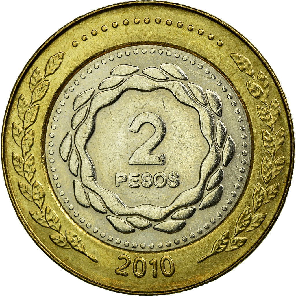 Coin, Argentina, 2 Pesos, 2010, Buenos Aires, EF(40-45), Bi-Metallic, KM:165