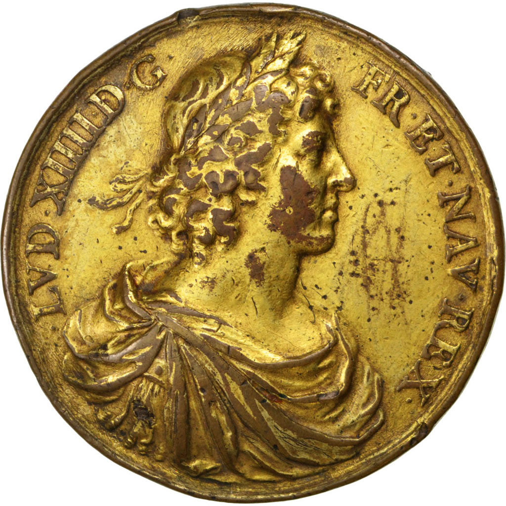 FRANCE, Politics, Society, War, Louis XIV, Medal, AU(50-53), Bronze, 51, 49.20