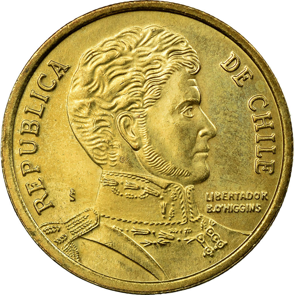 Moneda, Chile, 10 Pesos, 2013, Santiago, MBC, Aluminio - bronce